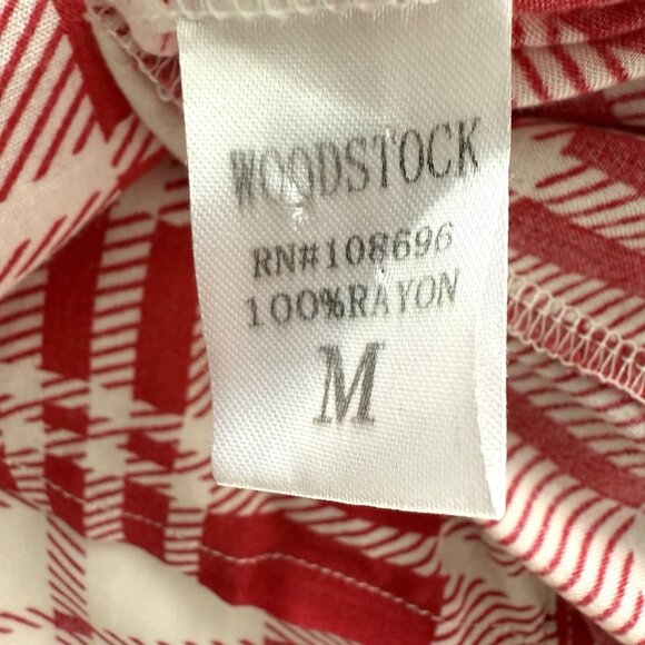 Boho Jane Holiday Plaid Tunic Button Up Womens Medium Christmas Whimsical - Picture 6 of 7